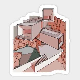 The House on the cliff Sticker